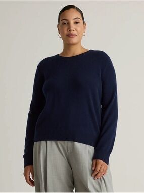 Mongolian Cashmere Medium True Navy Crewneck Sweater - Women's